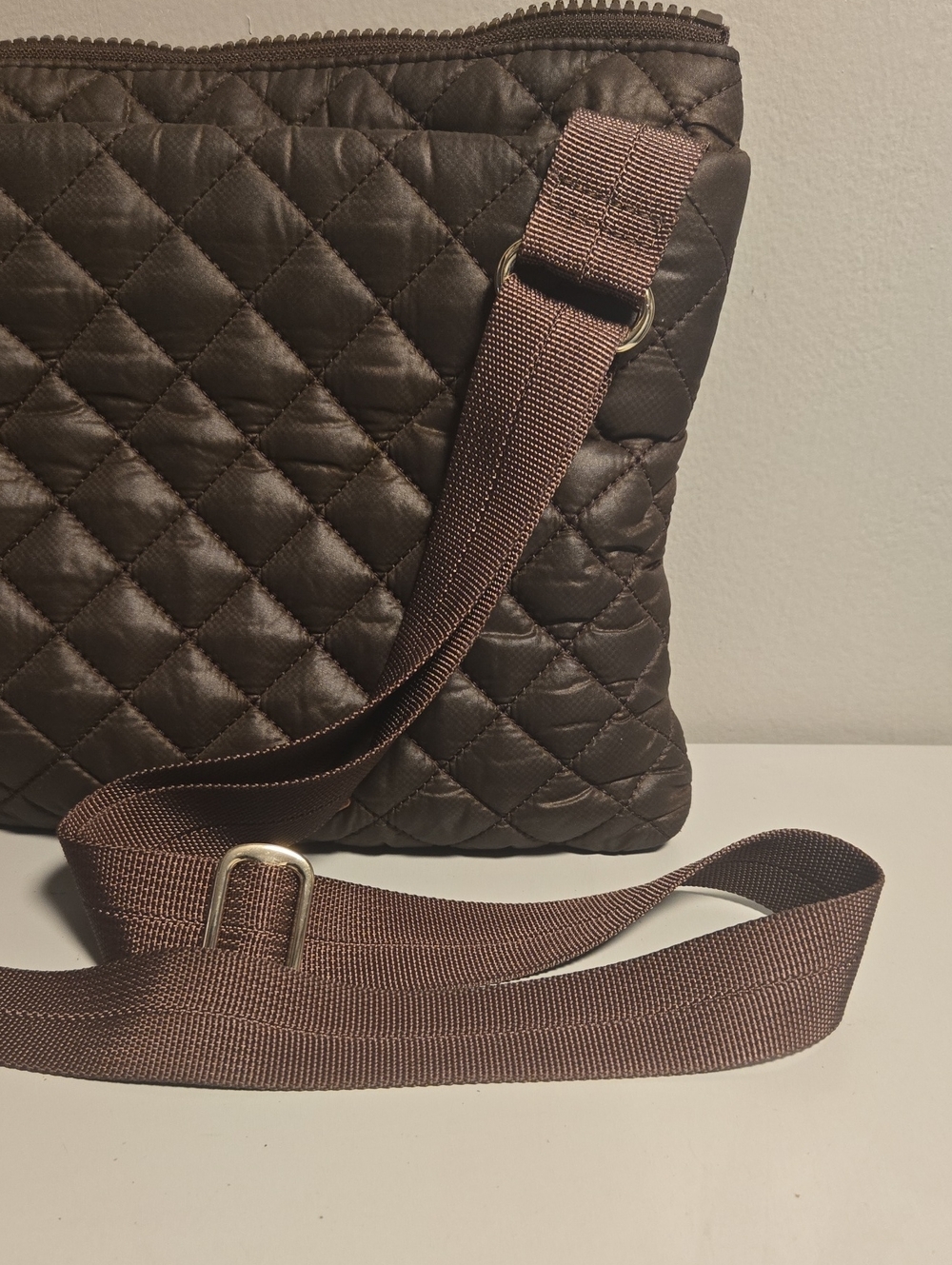 MZ Wallace Quilted Chocolate Nylon Crossbody - Picture 11 of 14
